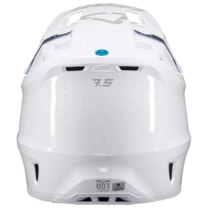 Leatt Moto 7.5 Helmet Kit White motocross motorcycle helmet, rear view