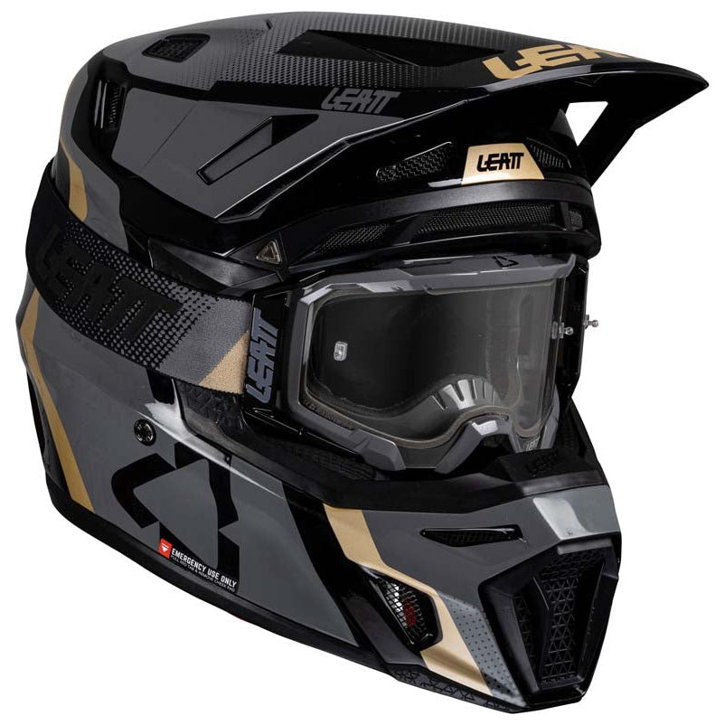 Leatt Moto 8.5 Helmet Kit Black motocross motorcycle helmet, left front view
