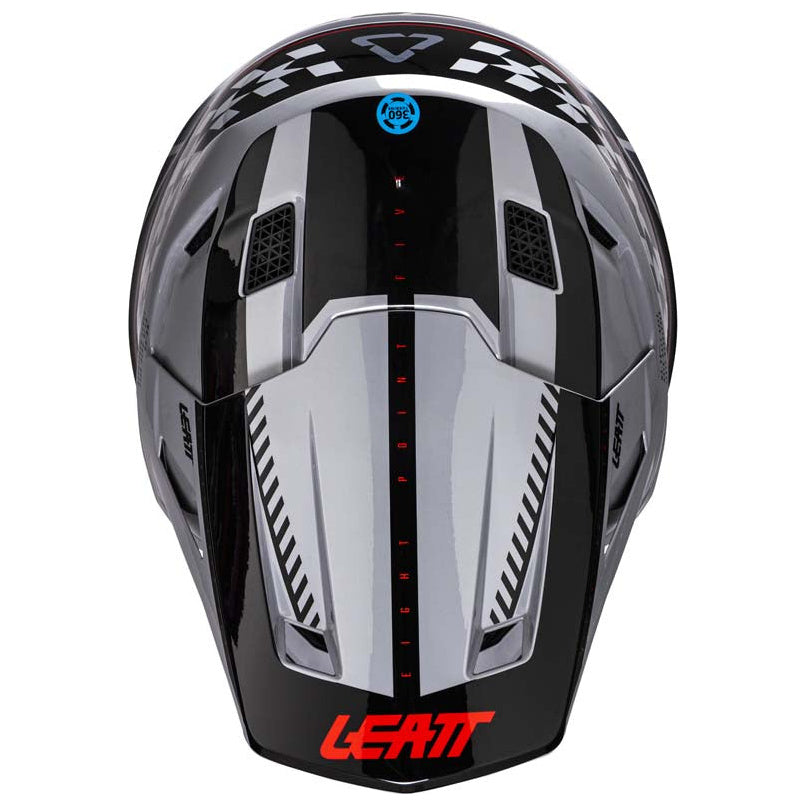 Leatt Moto 8.5 Helmet Kit Grey motocross motorcycle helmet, right-side view