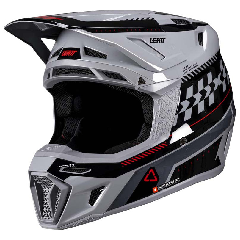 Leatt Moto 8.5 Helmet Kit Grey motocross motorcycle helmet, front view