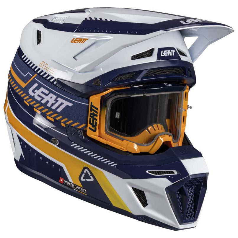 Leatt Moto 8.5 Helmet Kit Orange motocross motorcycle helmet, left front view