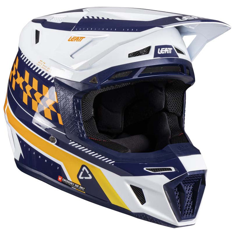 Leatt Moto 8.5 Helmet Kit Orange motocross motorcycle helmet, left-side view