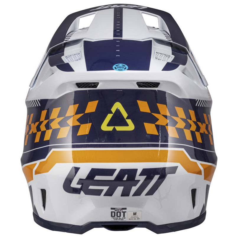 Leatt Moto 8.5 Helmet Kit Orange motocross motorcycle helmet, rear view