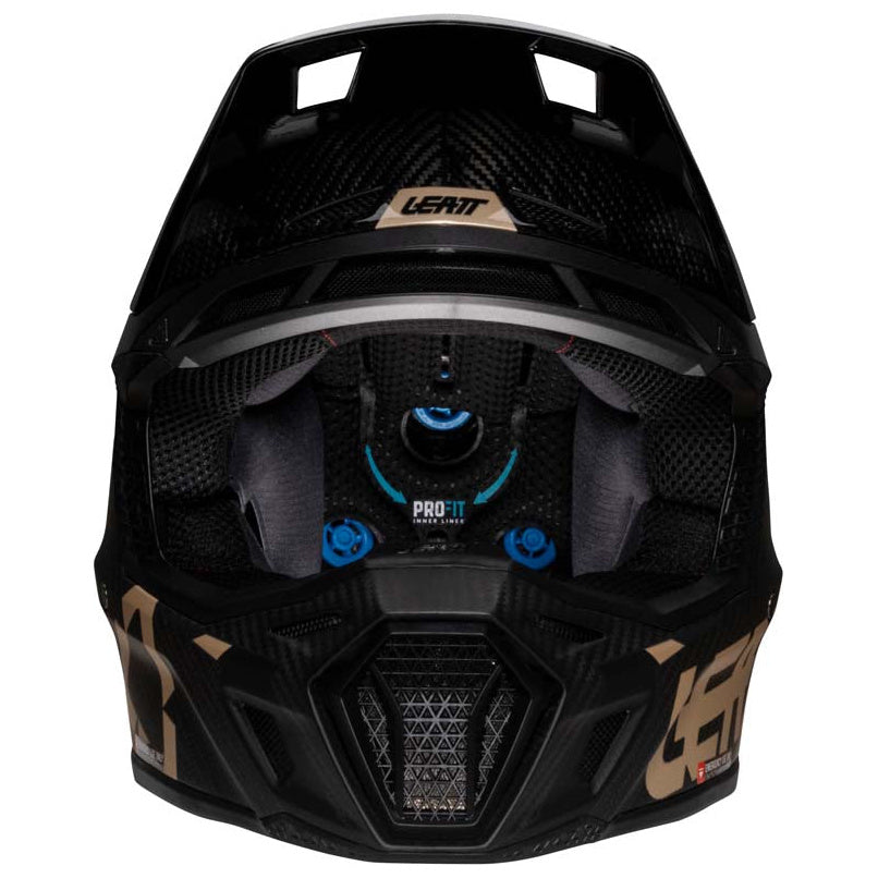 Leatt Moto 9.5 Helmet Kit Carbon / Black motocross motorcycle helmet, front view