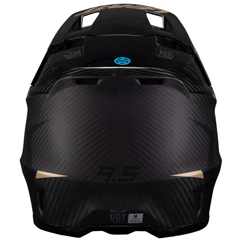 Leatt Moto 9.5 Helmet Kit Carbon / Black motocross motorcycle helmet, rear view
