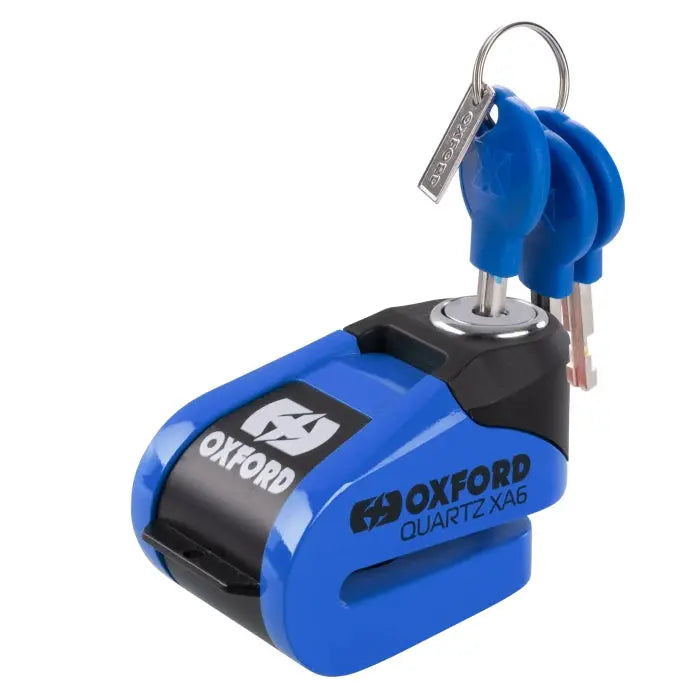 Oxford Quartz XA6 Alarm Disc Lock Blue - 6mm FREE UK Delivery, FREE 365 Day Returns | Moto Central