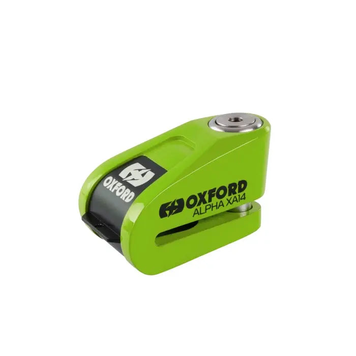 Oxford Alpha XA14 Alarm Disc Lock Green - 14mm FREE UK Delivery, FREE 365 Day Returns | Moto Central