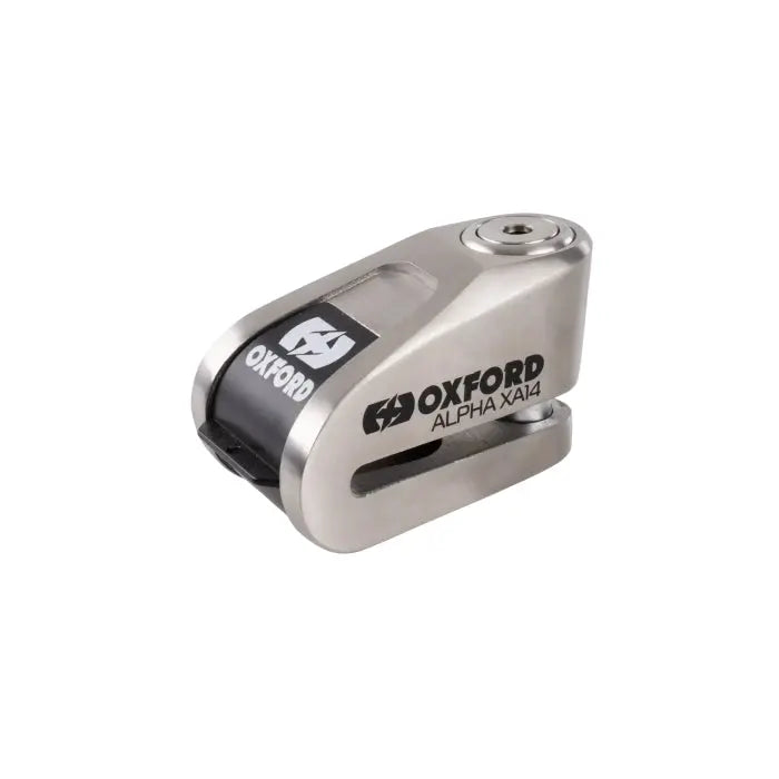 Oxford Alpha XA14 Alarm Disc Lock Stainless Steel - 14mm FREE UK Delivery, FREE 365 Day Returns | Moto Central