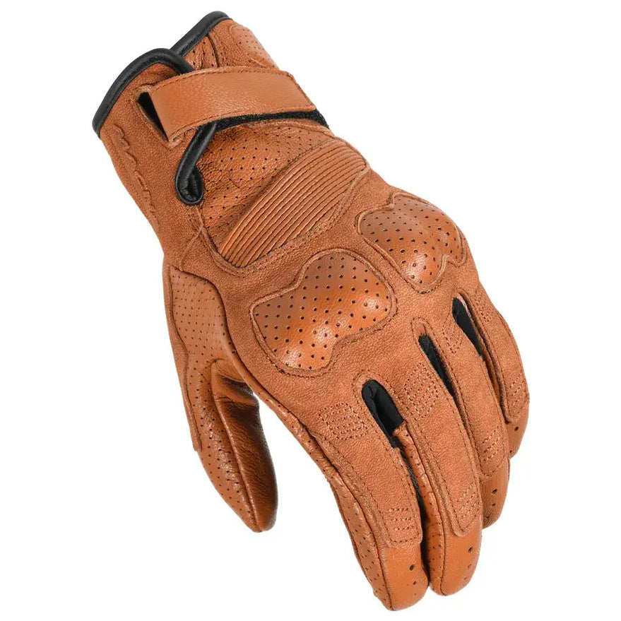 Macna Bold Leather Gloves Light Brown, back-of-hand view