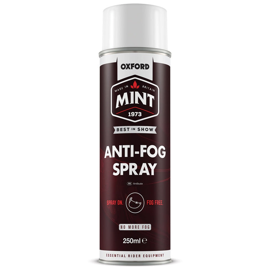 Oxford Mint Anti Fog Spray For Helmet Visors - 250ml, 250ml aerosol can