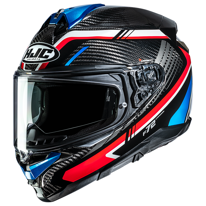 HJC F72 Carbon Kairo MC21 White / Blue / Red FREE UK Delivery, FREE 365 Day Returns | Moto Central