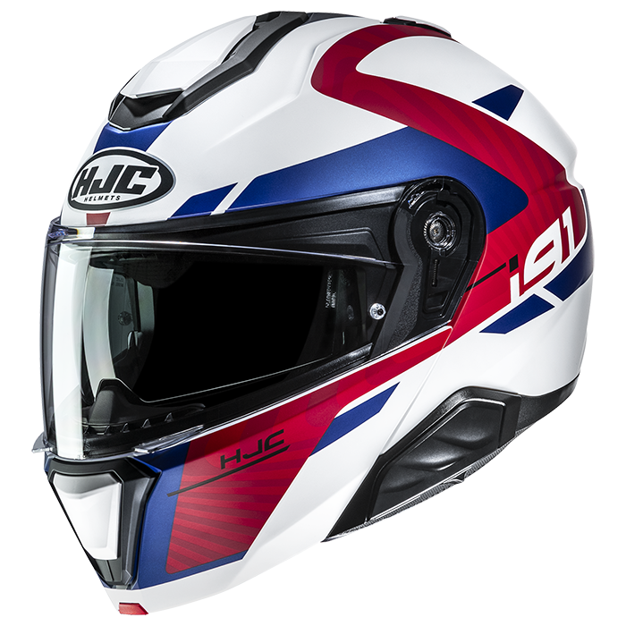 HJC i91 Gaia MC21SF White / Blue / Red FREE UK Delivery, FREE 365 Day Returns | Moto Central