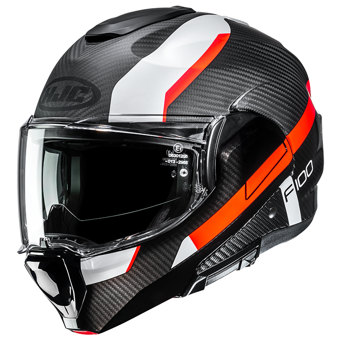 HJC F100 Carbon Askan MC6HSF Fluo Orange FREE UK Delivery, FREE 365 Day Returns | Moto Central