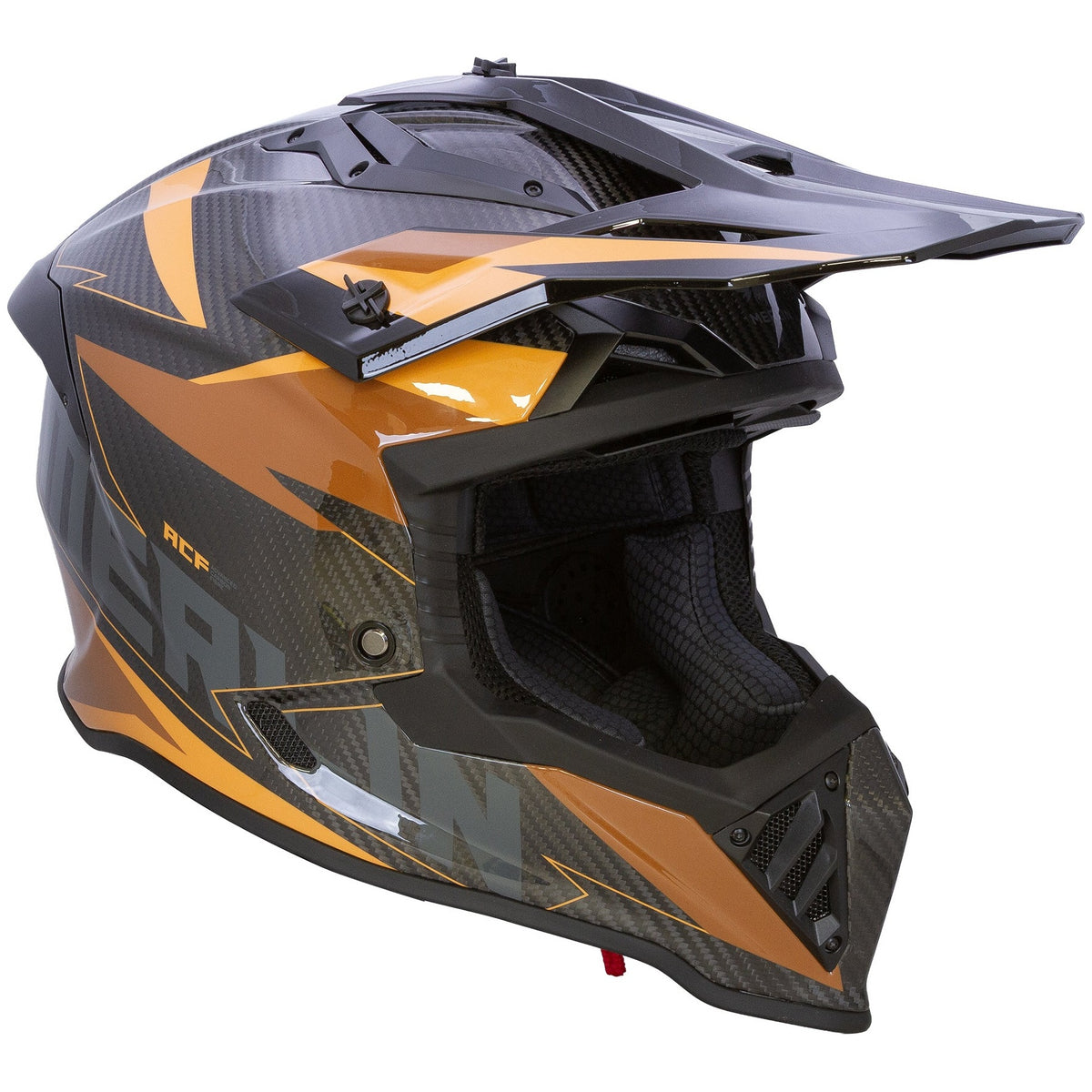 Merlin Recon Code Gloss Carbon motocross motorcycle helmet, right-side view