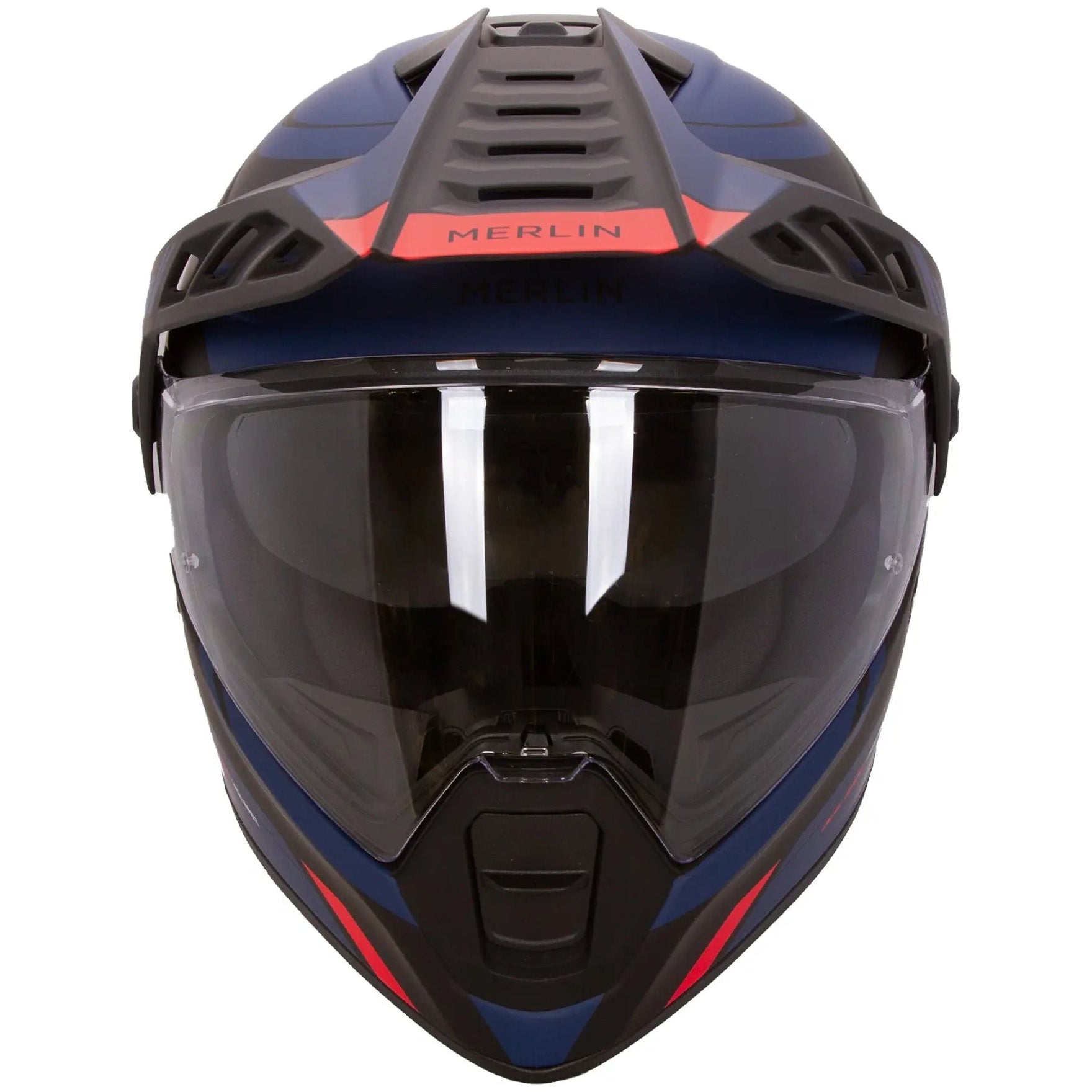 Merlin Torres Block Matt Blue motocross motorcycle helmet, front view