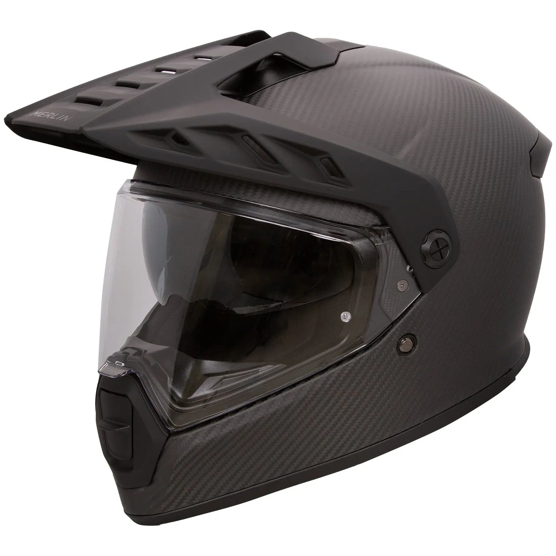 Merlin Torres Matt Carbon motocross motorcycle helmet, left-side view