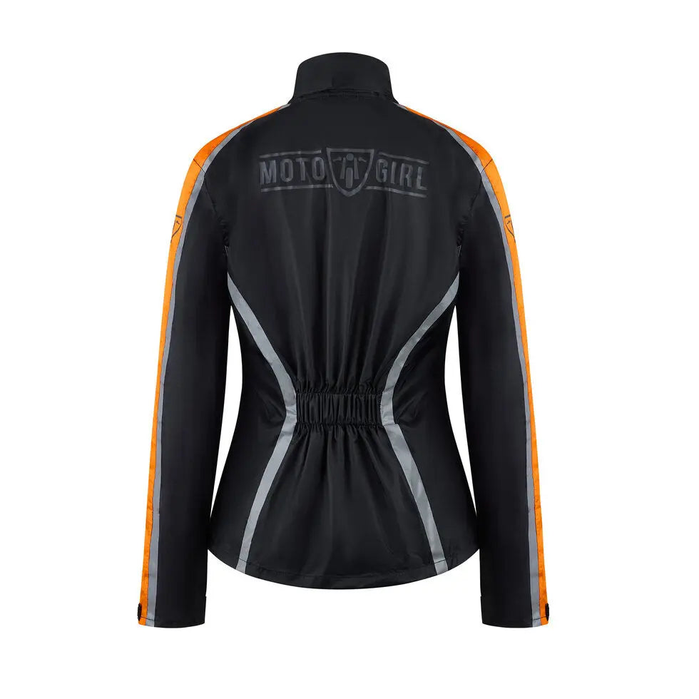 MotoGirl Waterproof Ladies Rainwear Jacket Black / Orange FREE UK Delivery, FREE 365 Day Returns | Moto Central