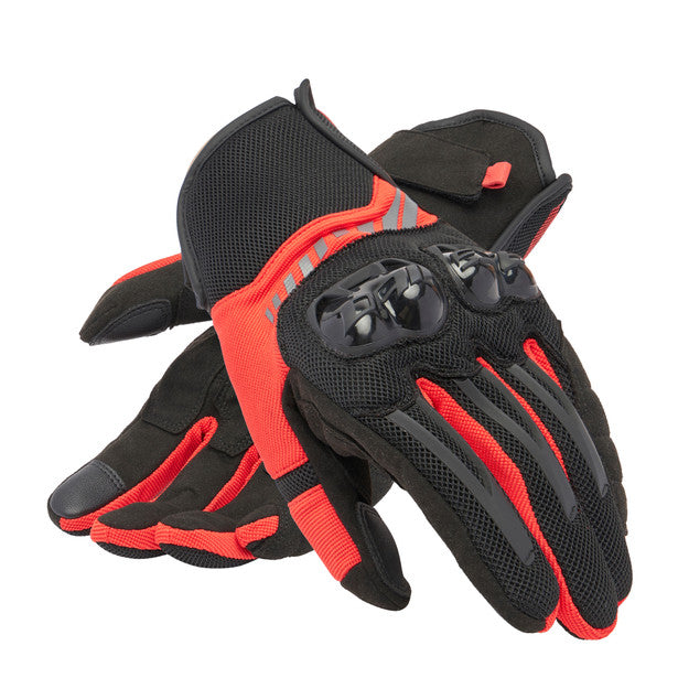 Dainese MIG 3 Air Textile Gloves Black / Lave Red