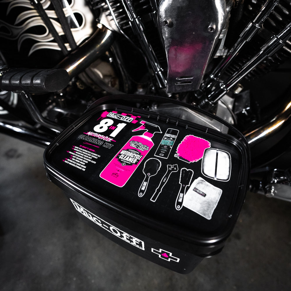 Muc-Off Motorcycle 8 in 1 Kit FREE UK Delivery, FREE 365 Day Returns | Moto Central