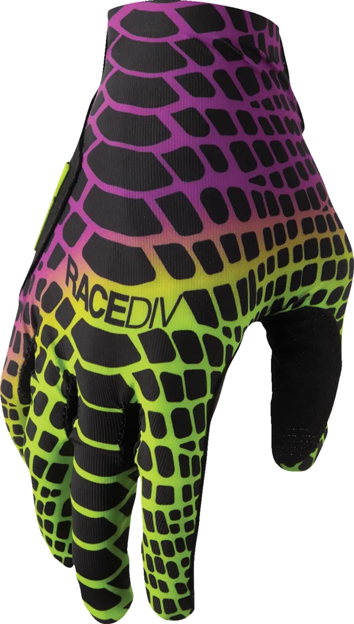 Thor Sportmode Cobra Gloves Acid / Purple - back-of-hand view