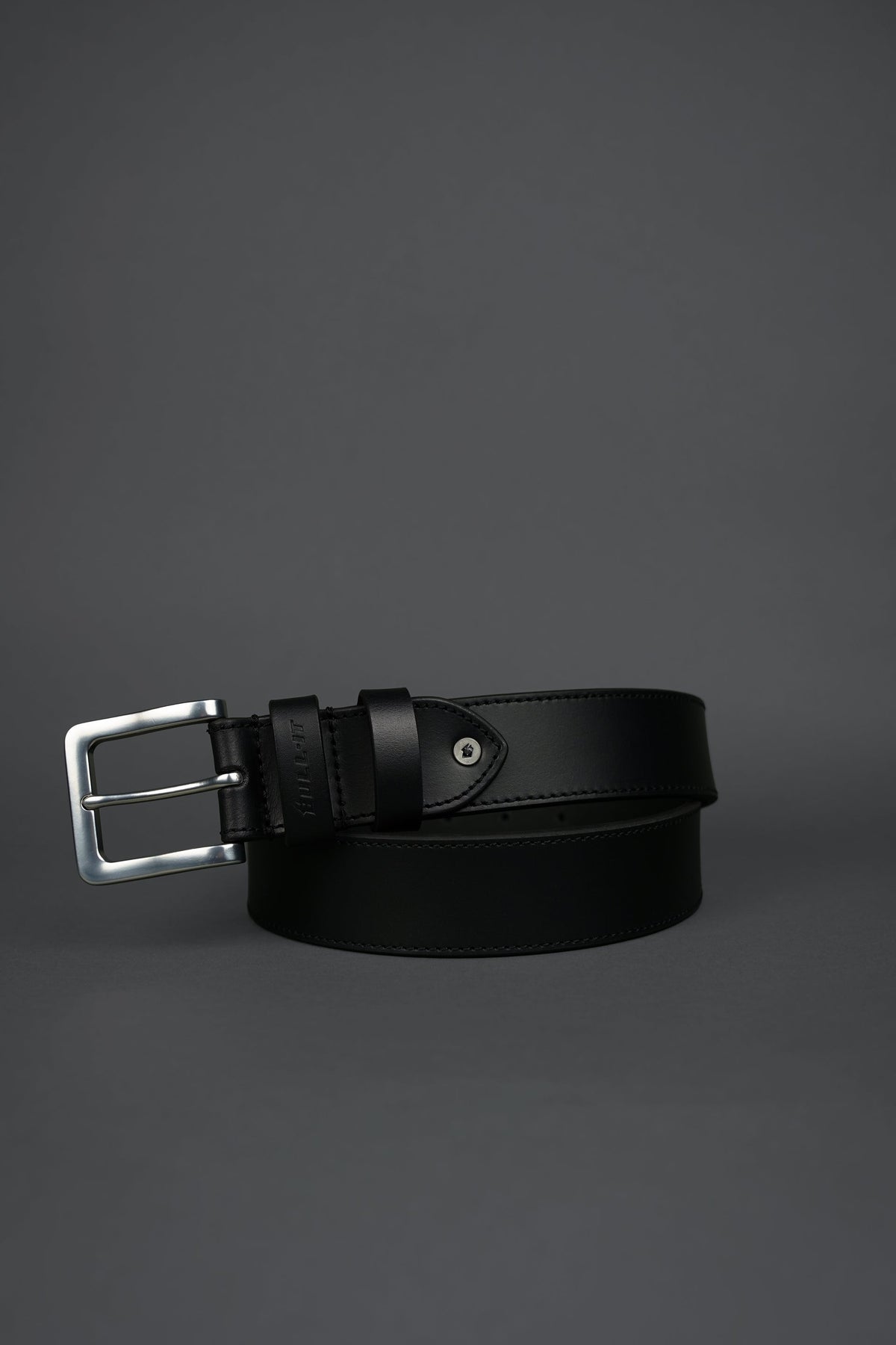 Bull-it Leather Belt Black – black leather belt with metal buckle