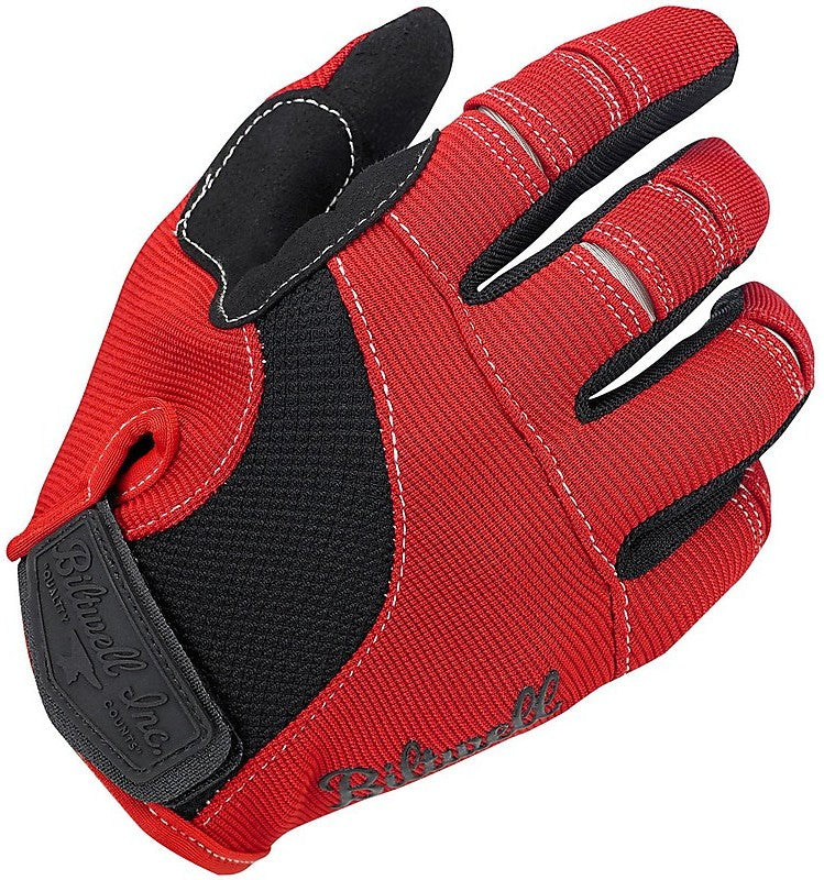 Biltwell Moto Short Cuff Textile Gloves Red / White / Black