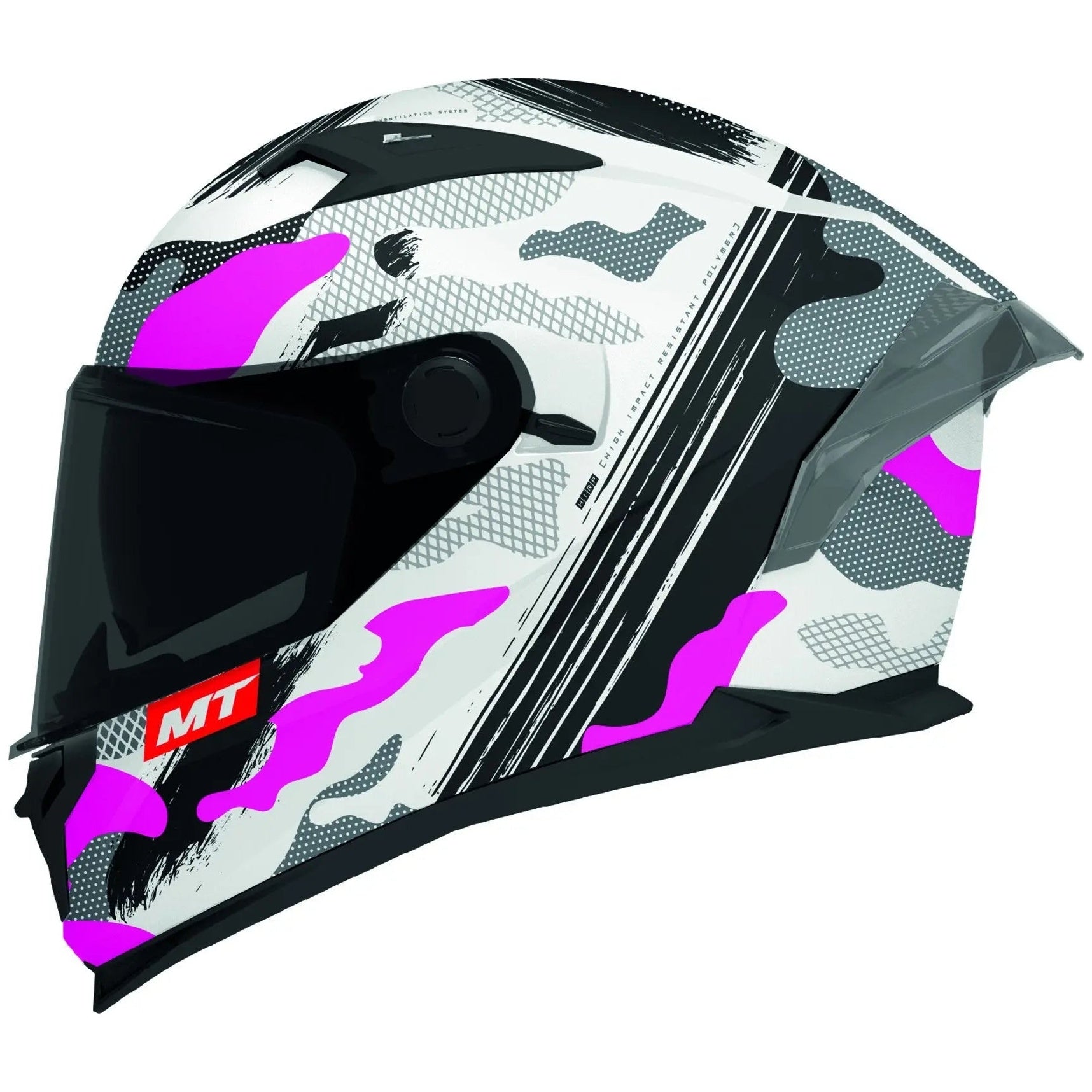 MT Helmets Braker SV Crossover A8 Matt Pink full-face motorcycle helmet, left-side profile