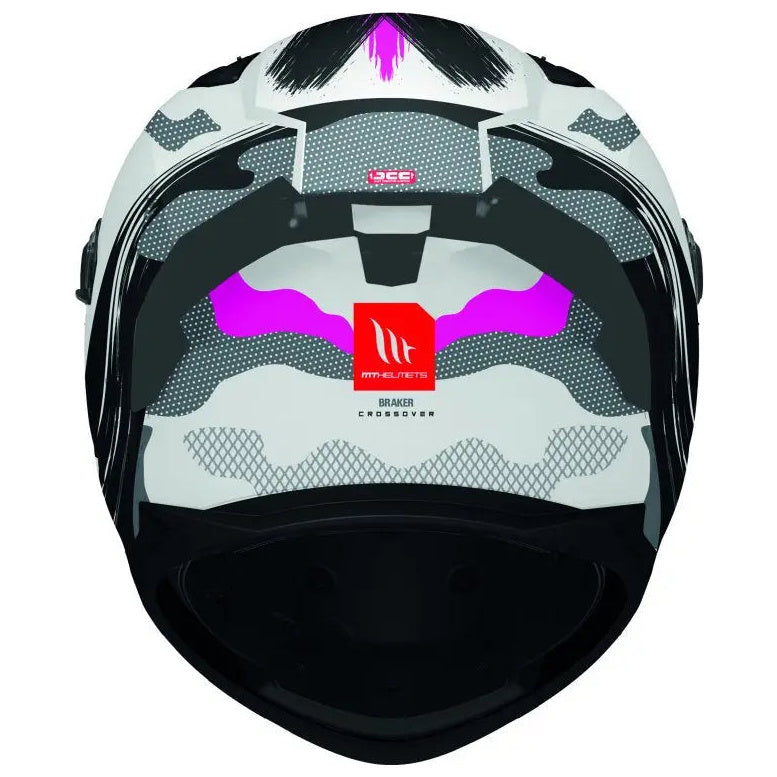 MT Helmets Braker SV Crossover A8 Matt Pink full-face motorcycle helmet, rear view
