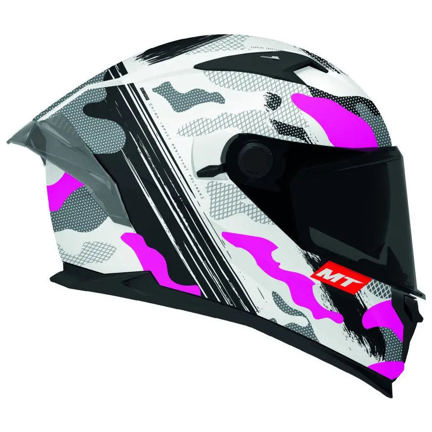 MT Helmets Braker SV Crossover A8 Matt Pink full-face motorcycle helmet, right-side profile