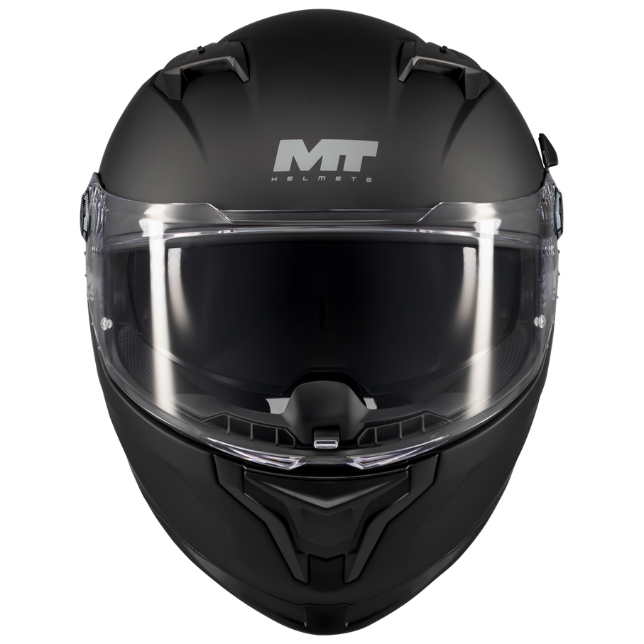 MT Helmets Braker SV Pure A1 Matt Black motorcycle helmet, front view