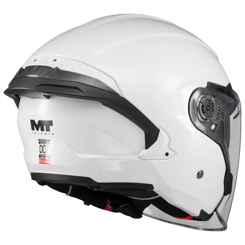 MT Helmets Cosmo SV Pure A0 Gloss White motorcycle helmet, left-side view