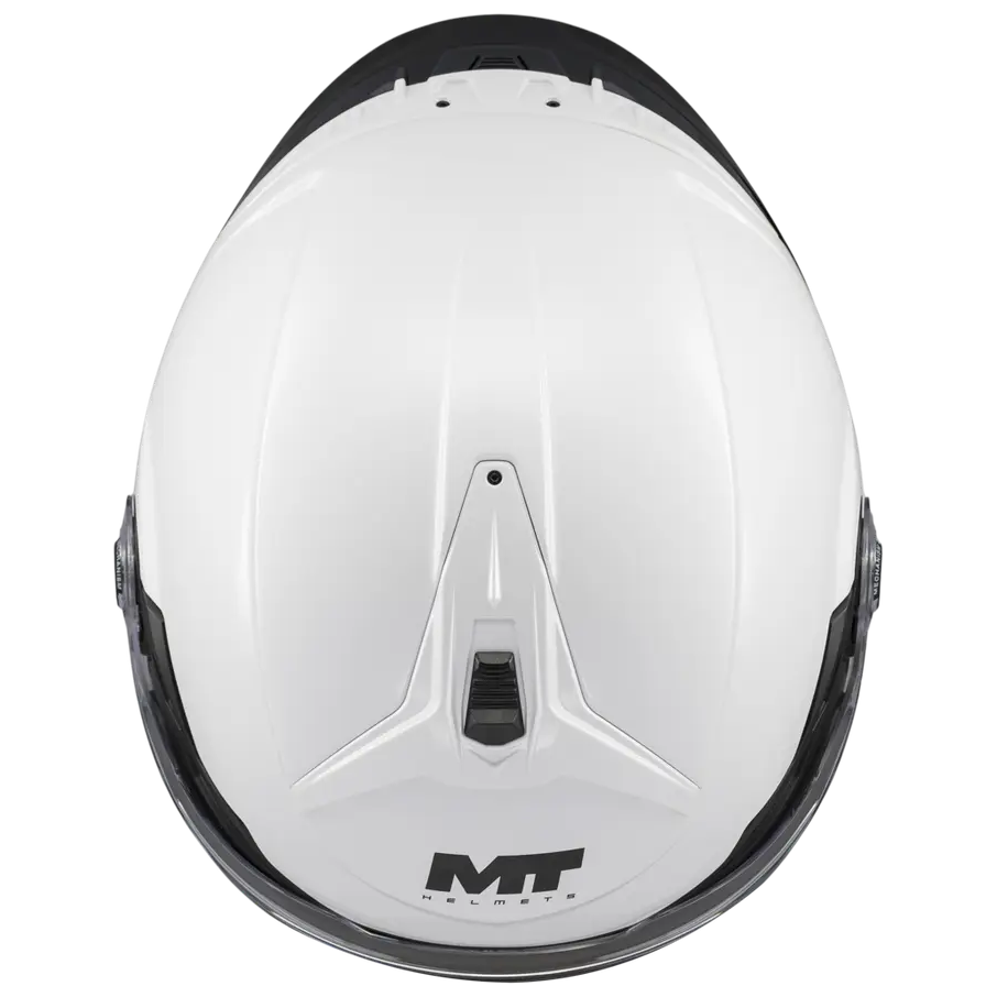 MT Helmets Cosmo SV Pure A0 Gloss White motorcycle helmet, top view