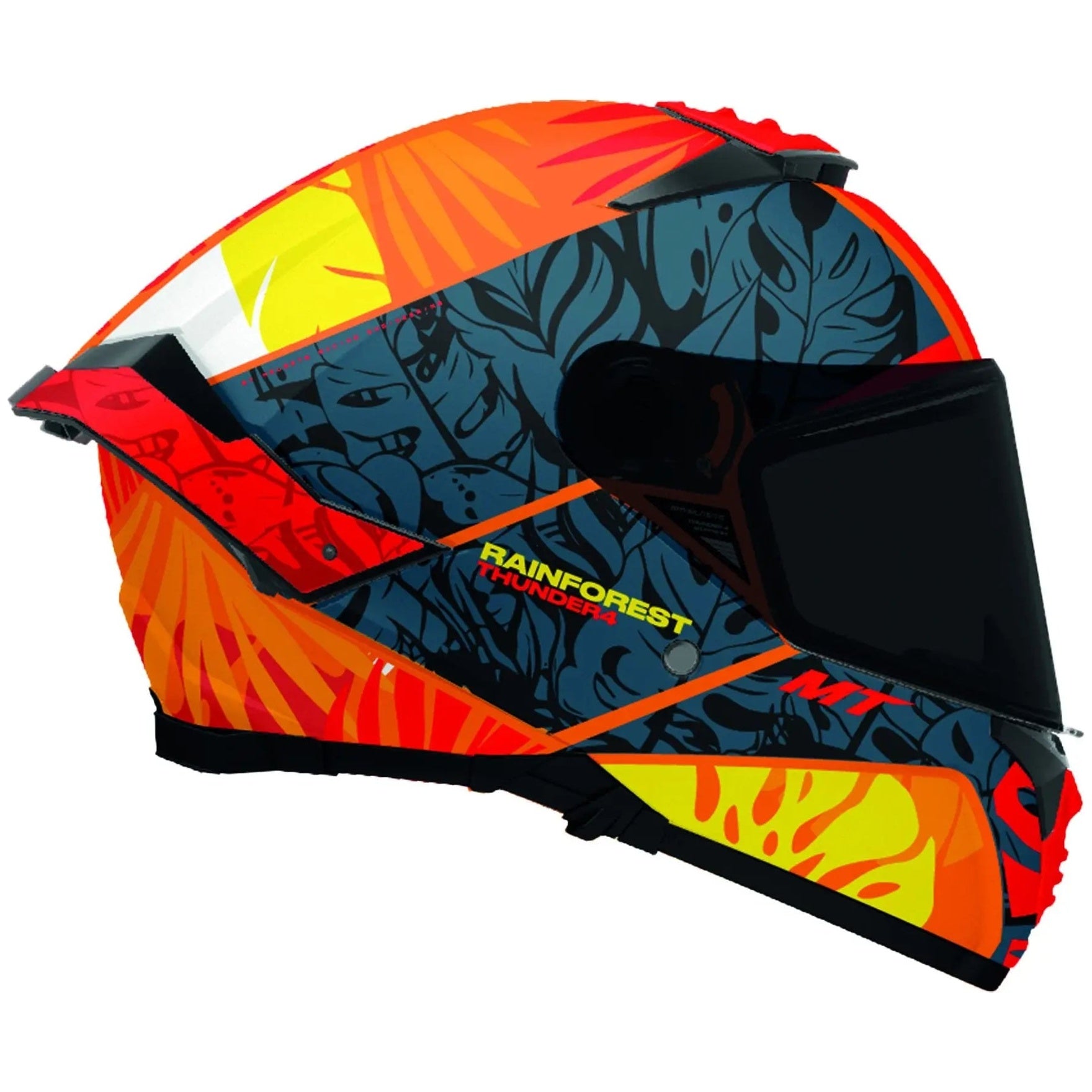 MT Helmets Thunder 4 SV Rainforest C4 Gloss Orange full-face motorcycle helmet, interior view
