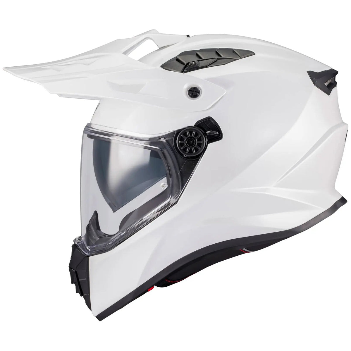 MT Helmets Track SV Pure A0 Gloss White motorcycle helmet, side profile
