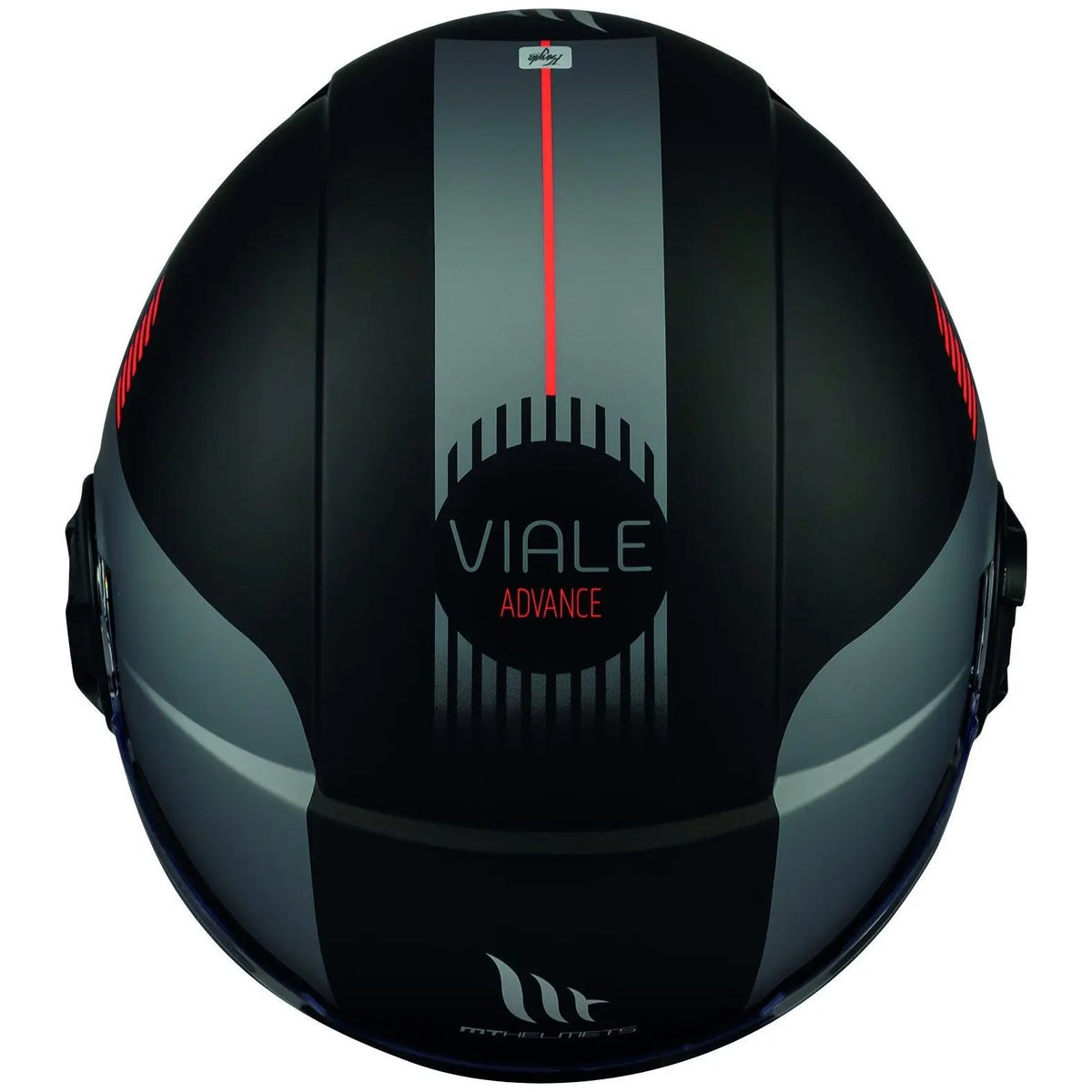 MT Helmets Viale SV Advance B41 Matt Black open-face motorcycle helmet, rear view
