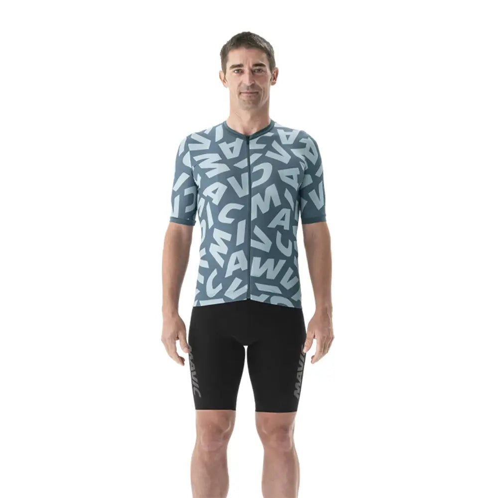 Mavic Aksium Graphic Short Sleeves Jersey Orion Blue - FREE UK Shipping, FREE 365 Day Returns | Moto Central