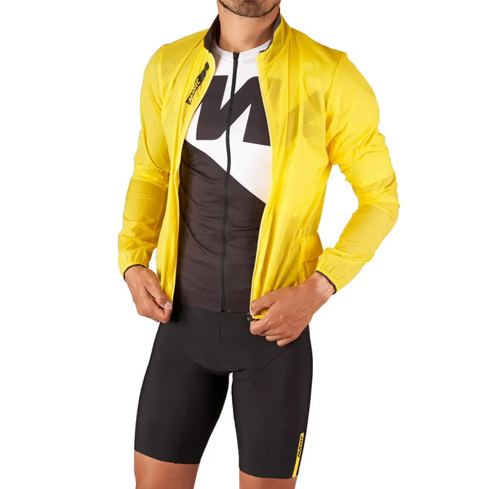Mavic Cosmic Windproof Jacket Yellow - FREE UK Shipping, FREE 365 Day Returns | Moto Central