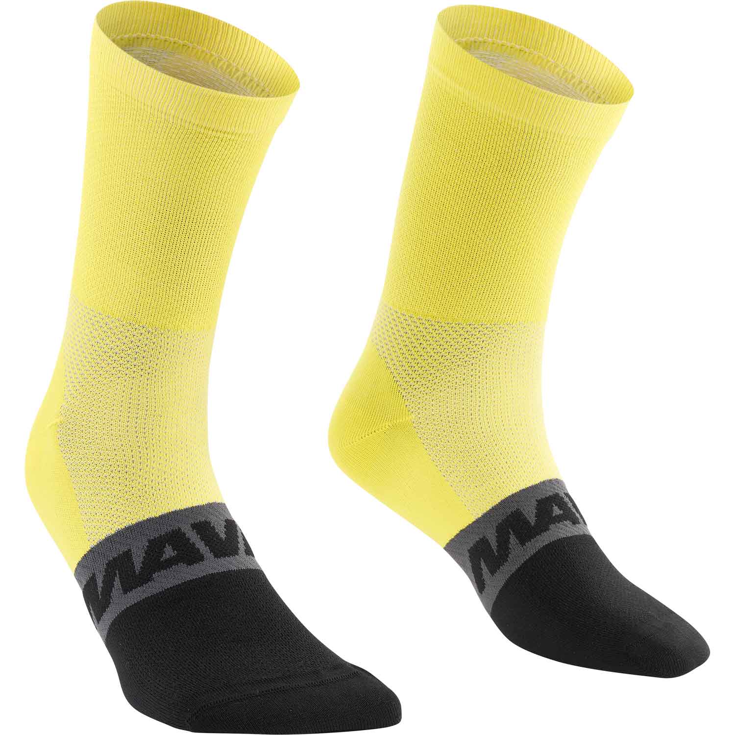Mavic Aksium Mid Socks Yellow / Carbon - FREE UK Shipping, FREE 365 Day Returns | Moto Central