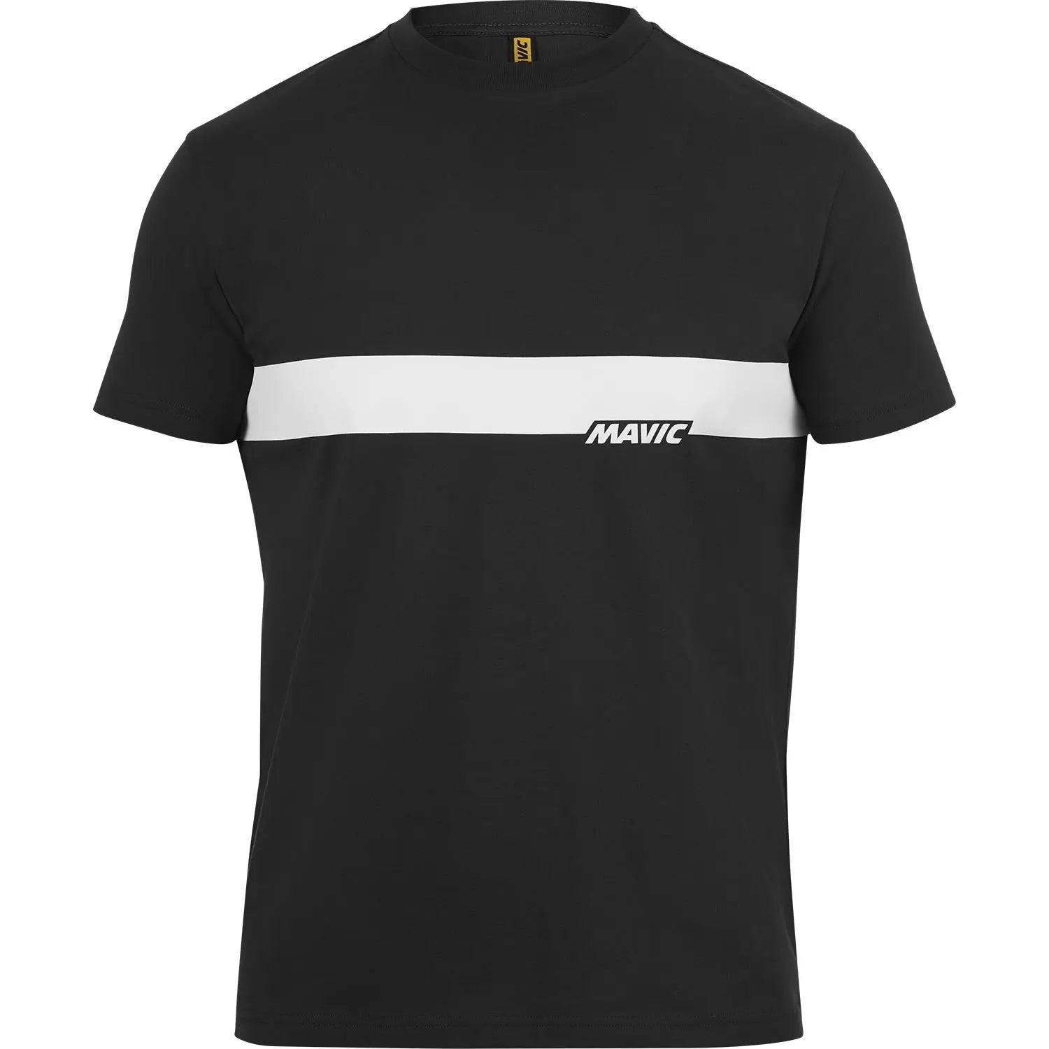 Mavic Corporate Stripe Logo T-Shirt Black / Off White - FREE UK Shipping, FREE 365 Day Returns | Moto Central