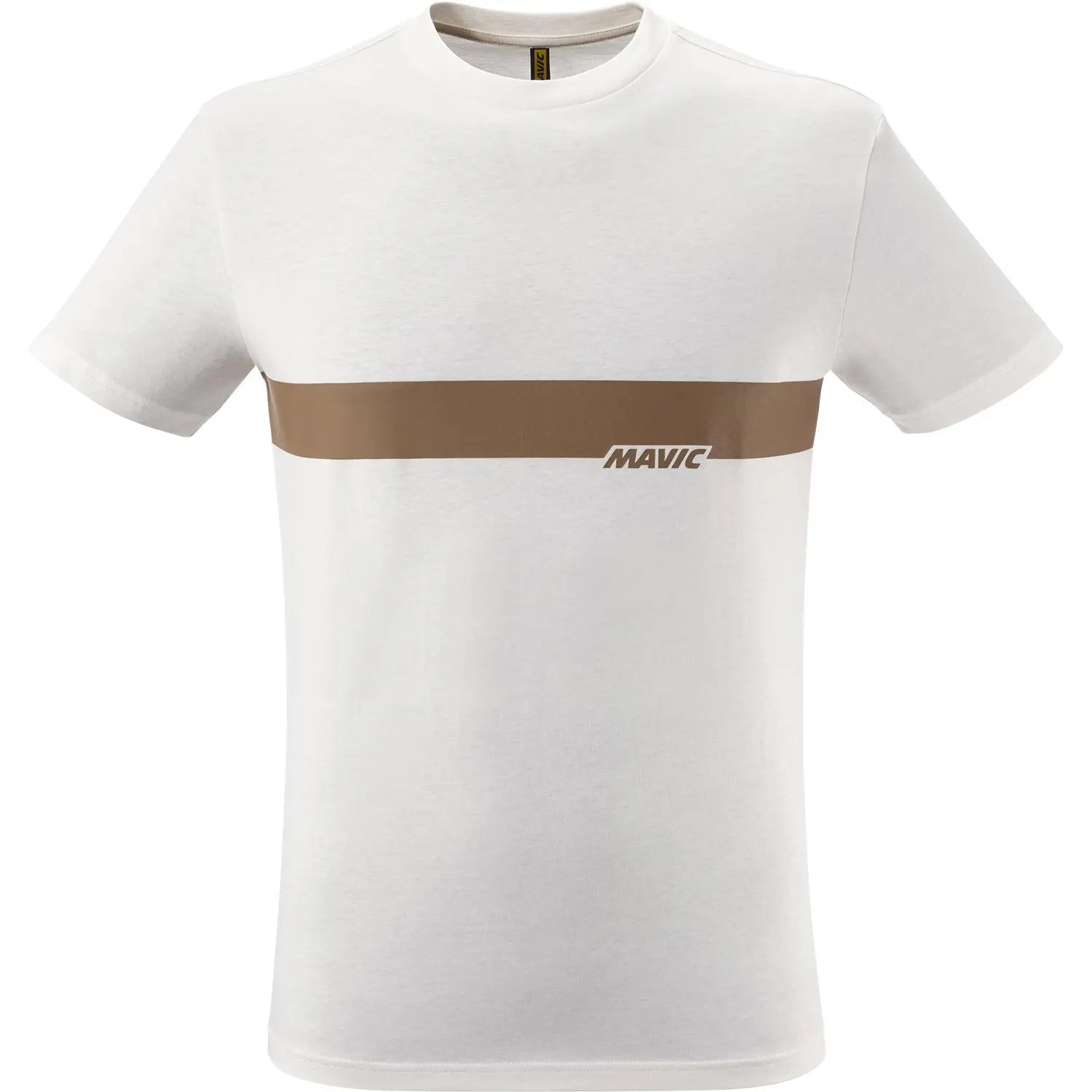 Mavic Corporate Stripe Logo T-Shirt Off White / Bronze - FREE UK Shipping, FREE 365 Day Returns | Moto Central