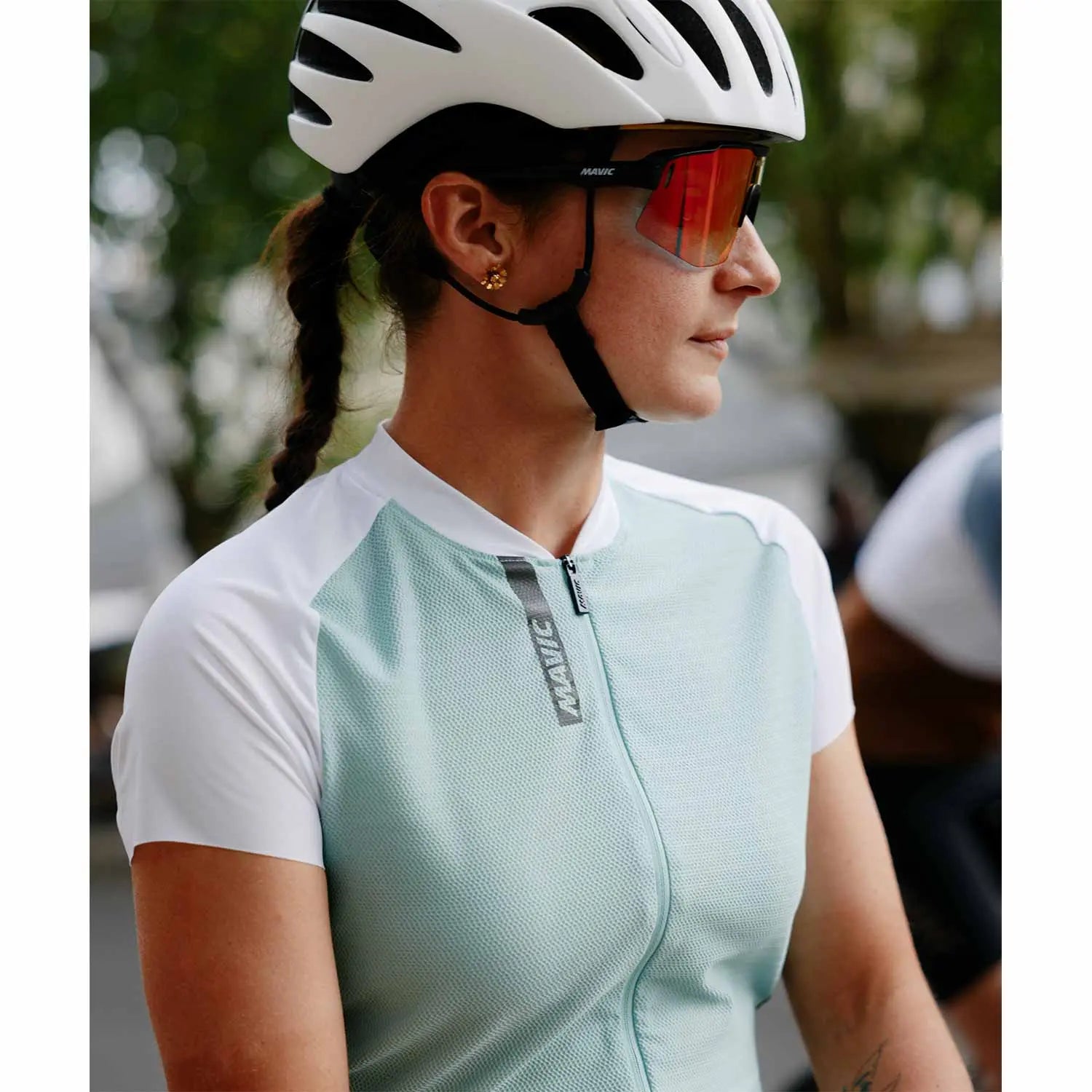 Mavic Aksium Ladies Short Sleeves Jersey Mint White - FREE UK Shipping, FREE 365 Day Returns | Moto Central