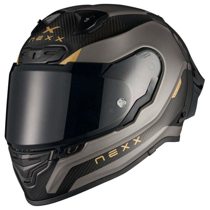 Nexx X.R3R Apex Carbon / Matt Grey motorcycle helmet, front three-quarter view