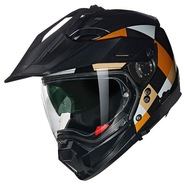 Nolan N70-2 X 06 Ruvido Adventure Orange / Black / Grey, adventure motorcycle helmet, left three-quarter view