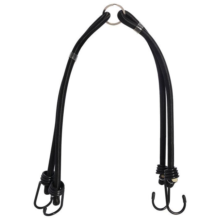 Oxford Double Bungee Strap System Black - 24'' / 600mm full product view on a white background