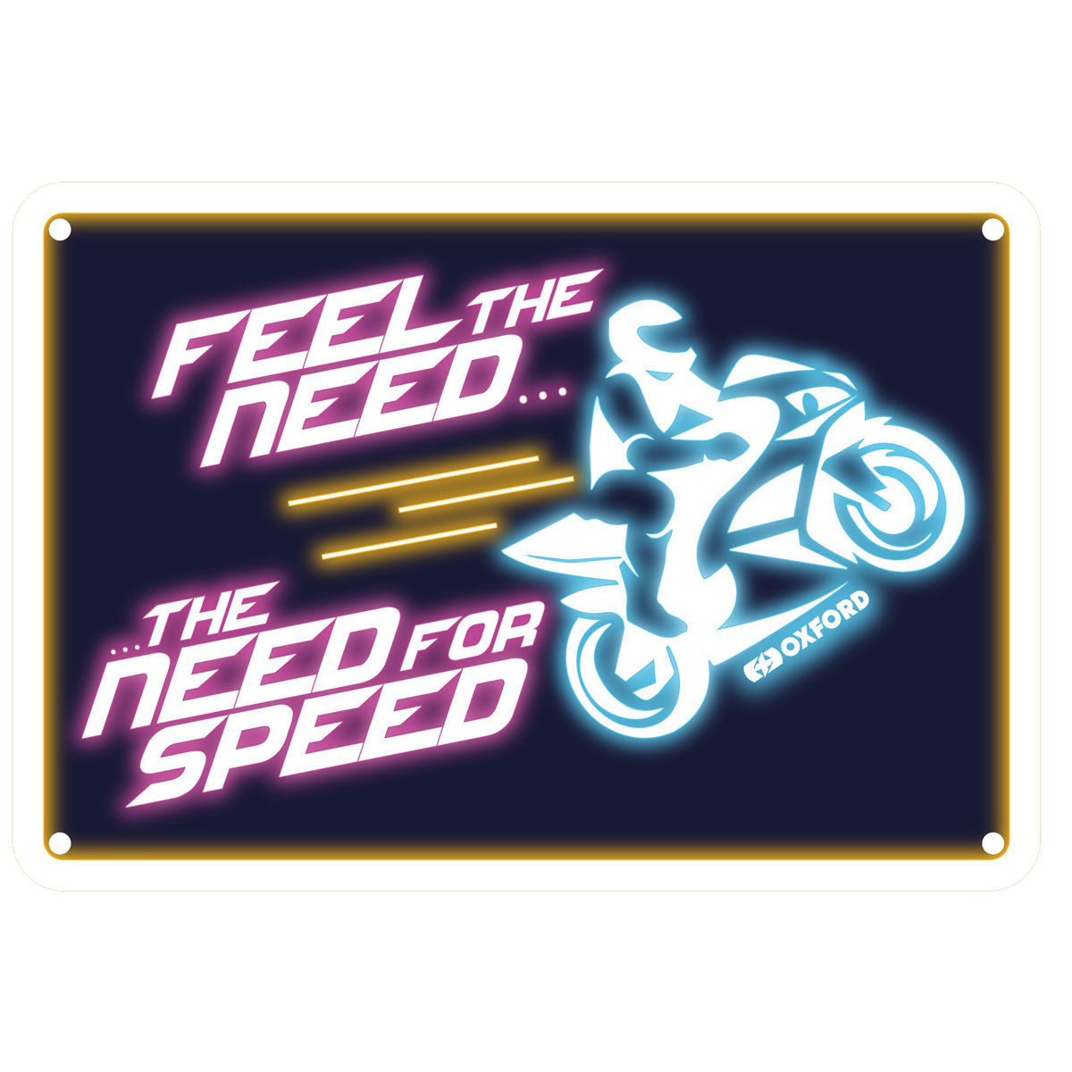 Oxford Feel The Need The Need For Speed Garage Metal Sign - 30cm x 20cm x 0.25mm