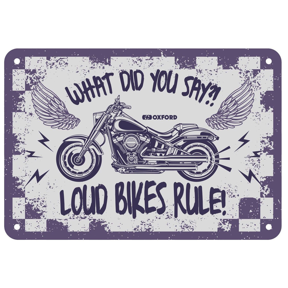 Oxford Loud Bikes Rule Garage Metal Sign - 30cm x 20cm x 0.25mm