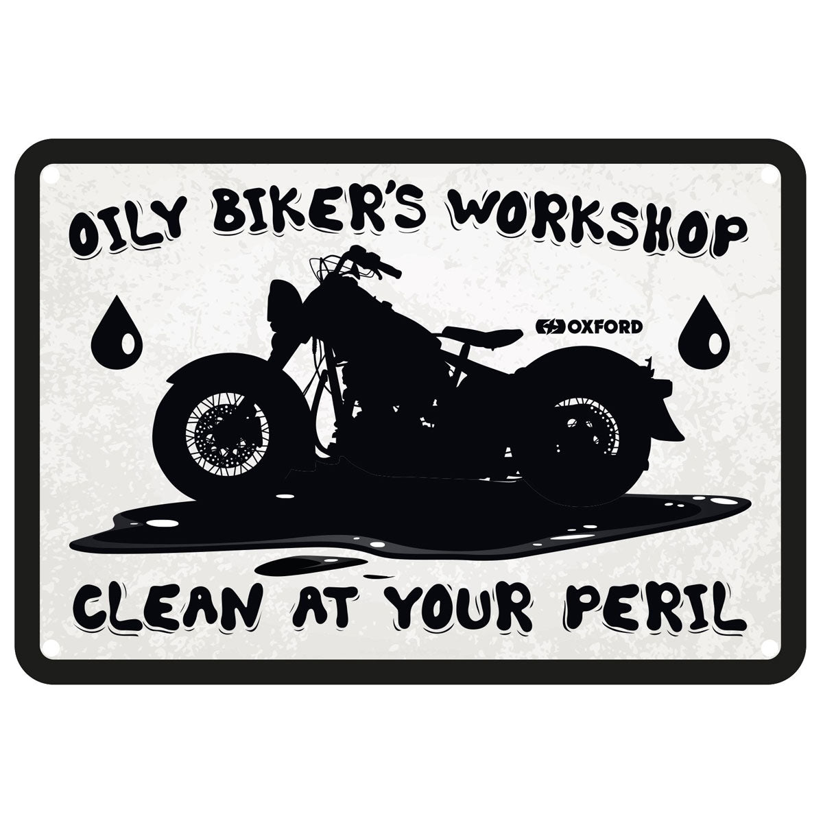 Oxford Oily Bikers Workshop Garage Metal Sign - 30cm x 20cm x 0.25mm