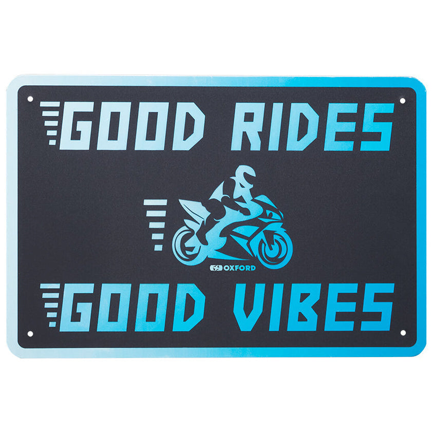 Oxford Good Vibes Garage Metal Sign - 30cm x 20cm x 0.25mm - garage sign product view