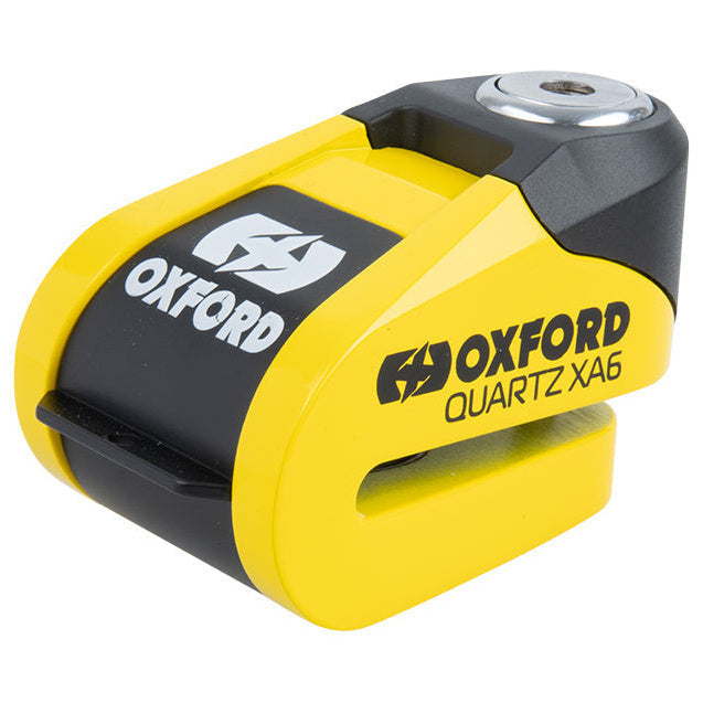 Oxford Quartz XA6 Alarm Disc Lock Yellow / Black XA6 alarm disc lock product view on a white background
