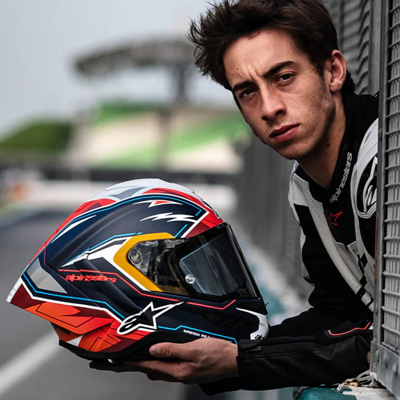 Alpinestars Supertech R10 Pedro Acosta Blue / Red / Matt White - FREE UK Shipping, FREE 365 Day Returns | Moto Central